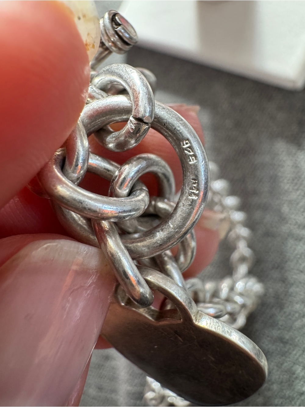 925 Silver Heart Toggle Necklace and Bracelet Set - Polished Silver Chain - Picture 8 of 12